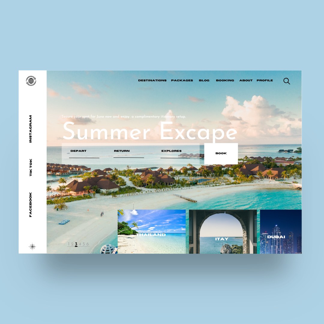 Summer Escape — Travel / Destination design by Lynxio Studio